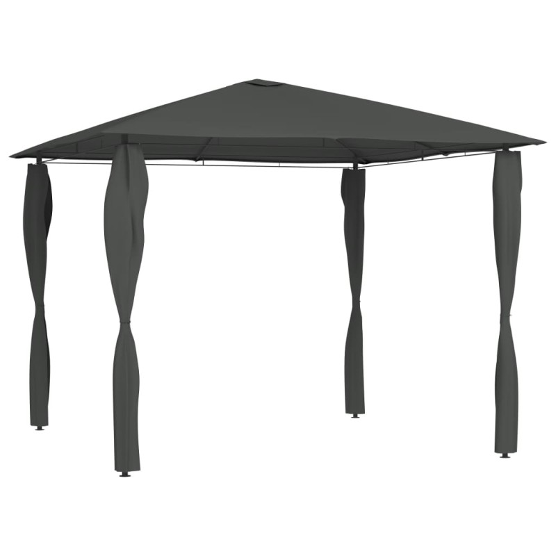 Gazebo 3x3x2,6 m com capas para postes 160 g/m² antracite-Toldos e gazebos-Home Retail