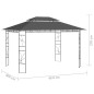 Gazebo 4x3x2,7 m 160 g/m² antracite