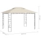 Gazebo 4x3x2,7 m 160 g/m² cor creme