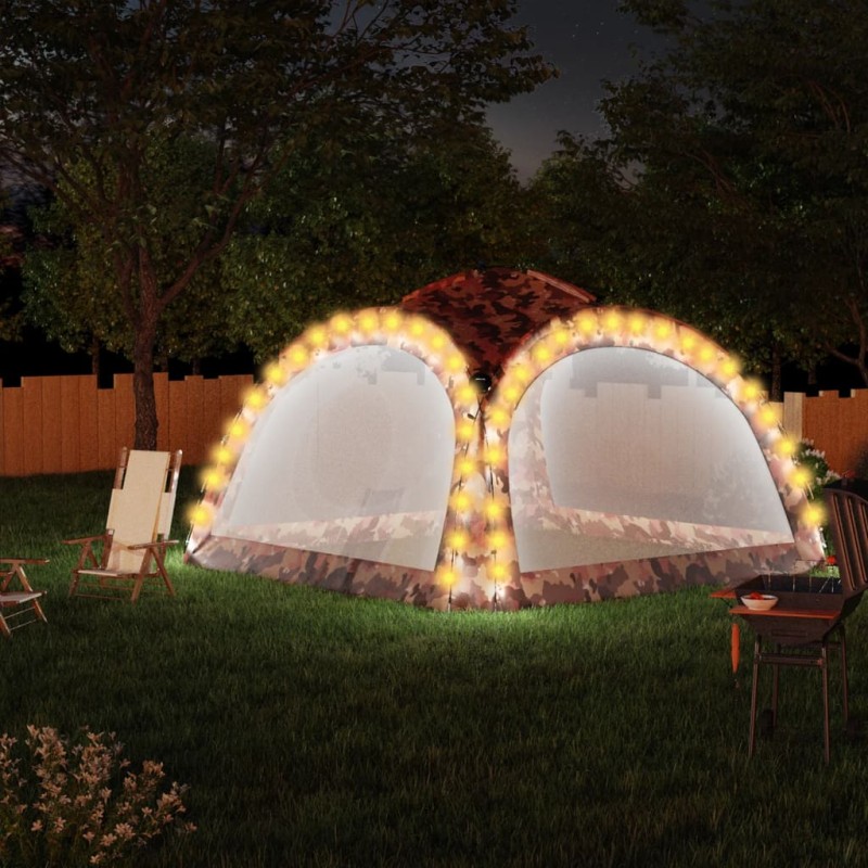 Tenda festas LED e 4 paredes laterais 3,6x3,6x2,3 m camuflagem-Toldos e gazebos-Home Retail