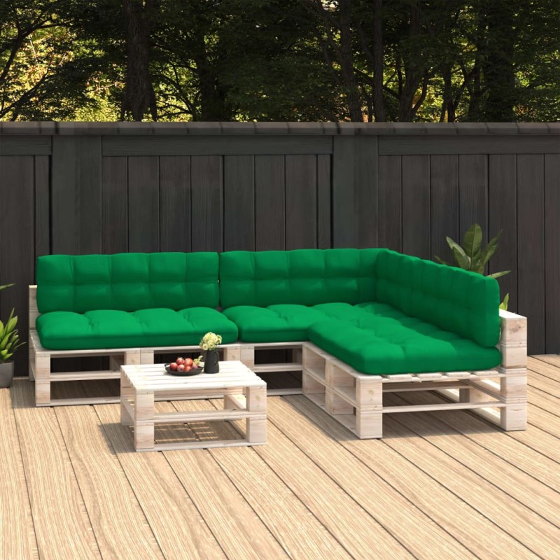 Almofadões para sofás de paletes 7 pcs verde-Almofadas para poltronas e sofás-Home Retail