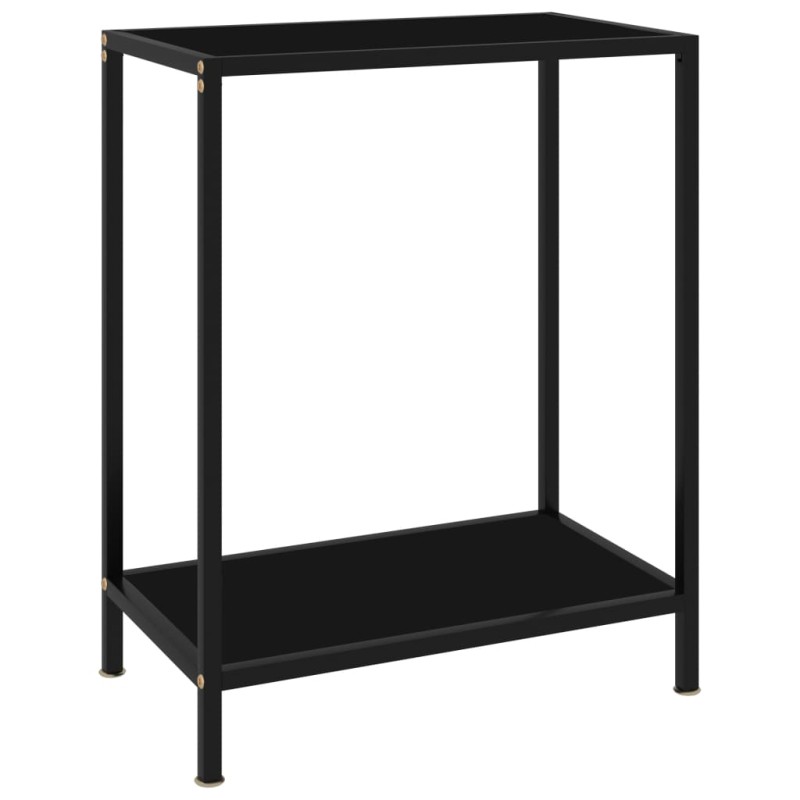 Mesa consola 60x35x75 cm vidro temperado preto-Mesas de apoio-Home Retail