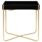 Mesa de apoio 38x38x38,5 cm MDF preto e dourado