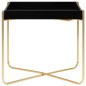 Mesa de apoio 38x38x38,5 cm MDF preto e dourado