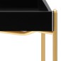 Mesa de apoio 38x38x38,5 cm MDF preto e dourado