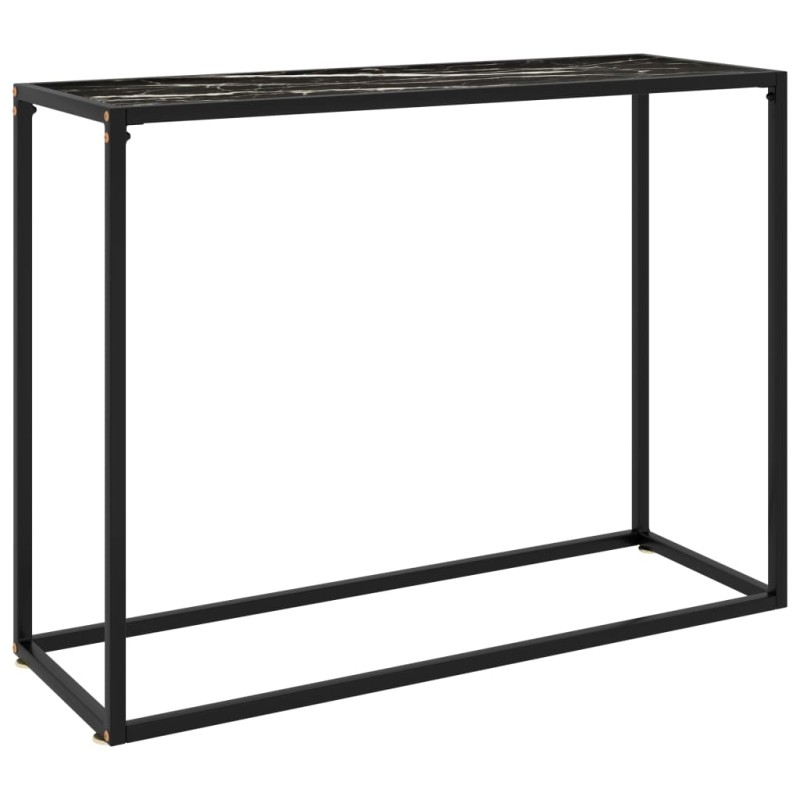 Mesa consola 100x35x75 cm vidro temperado preto-Mesas de apoio-Home Retail