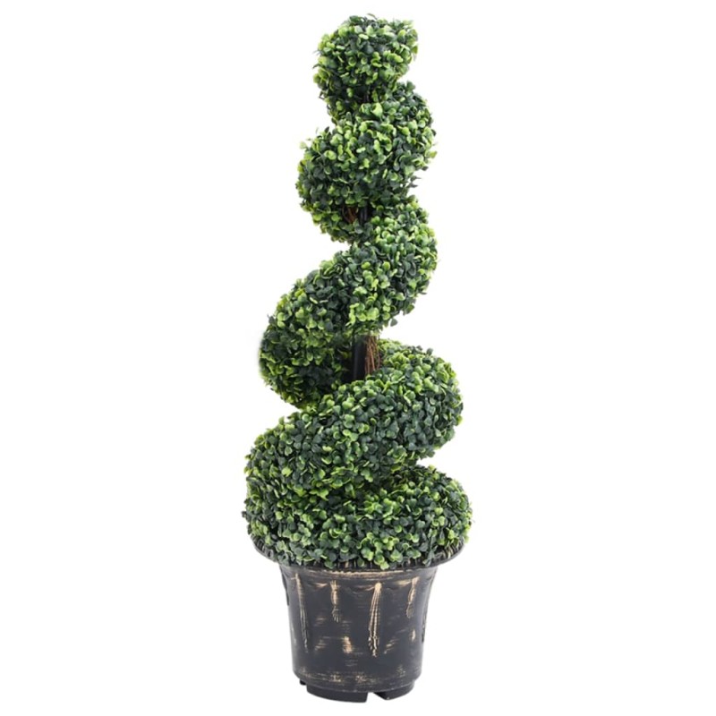 Planta artificial buxo em espiral com vaso 100 cm verde-Flores sintéticas-Home Retail