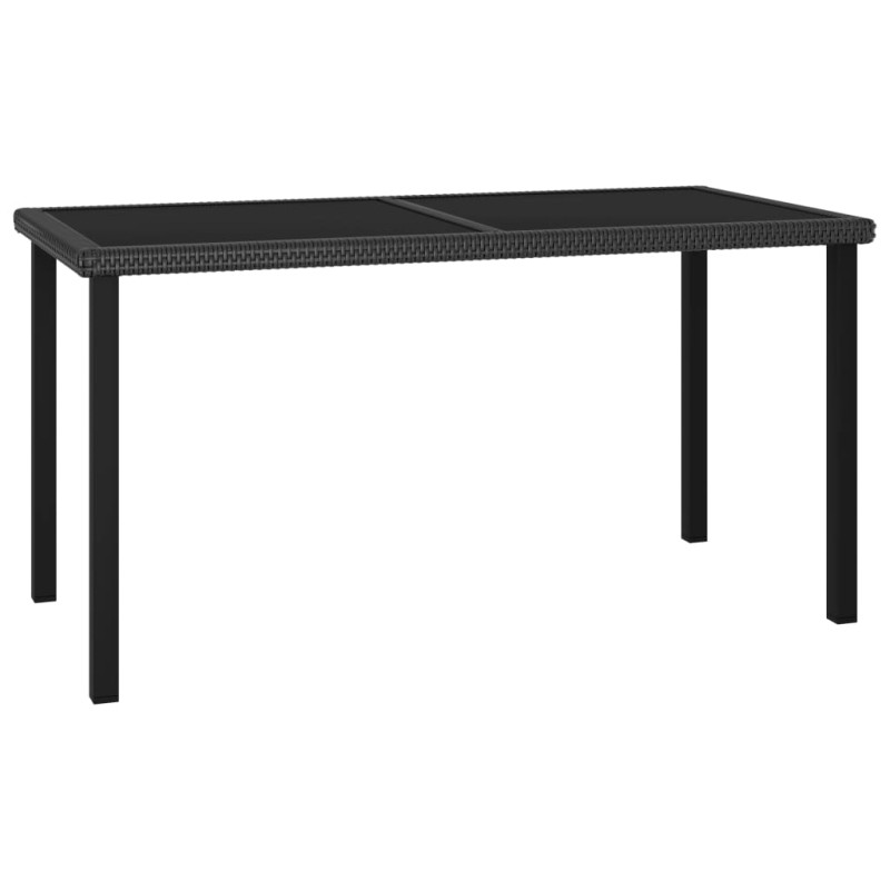 Mesa de jantar jardim 140x70x73 cm vime PE preto-Mesas de jardim-Home Retail