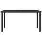 Mesa de jantar jardim 140x70x73 cm vime PE preto