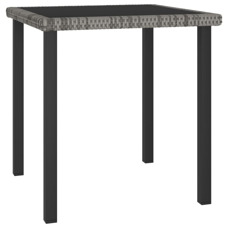 Mesa de jantar para jardim 70x70x73 cm vime PE cinzento-Mesas de jardim-Home Retail