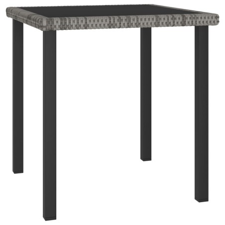 Mesa de jantar para jardim 70x70x73 cm vime PE cinzento