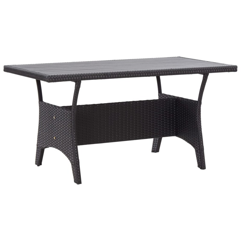 Mesa de jardim 120x70x66 cm vime PE preto-Mesas de jardim-Home Retail