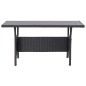 Mesa de jardim 120x70x66 cm vime PE preto