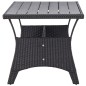 Mesa de jardim 120x70x66 cm vime PE preto