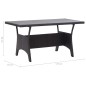 Mesa de jardim 120x70x66 cm vime PE preto