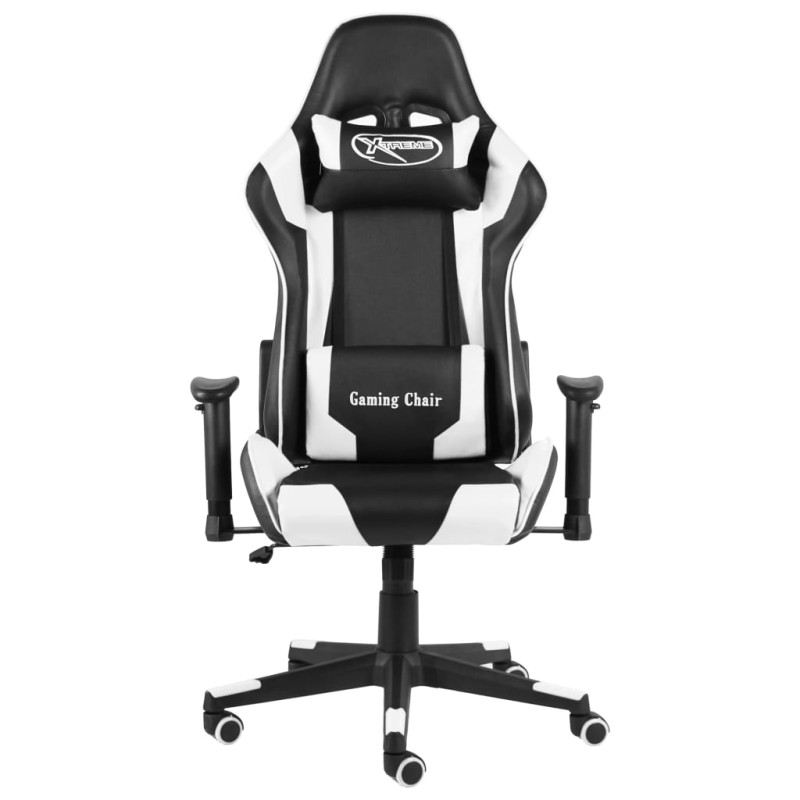 Cadeira de gaming giratória PVC branco-Cadeiras de jogo-Home Retail