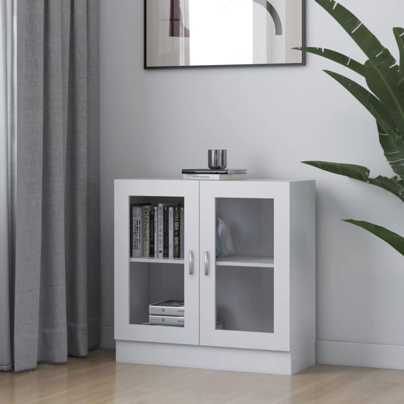 Armário vitrine 82,5x30,5x80 cm derivados de madeira branco-Estantes para livros-Home Retail