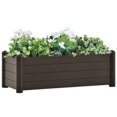 Canteiro elevado para jardim PP 100x43x35 cm moca