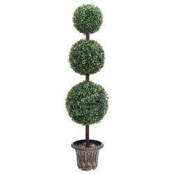 Planta artificial buxo em forma de esfera com vaso 118 cm verde