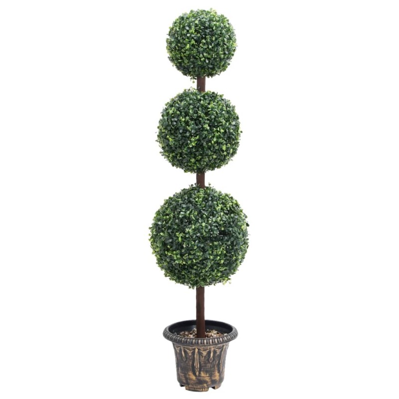 Planta artificial buxo em forma de esfera com vaso 118 cm verde-Flores sintéticas-Home Retail