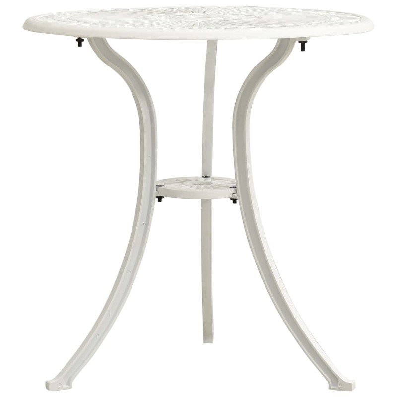 Mesa de jardim 62x62x65 cm alumínio fundido branco-Mesas de jardim-Home Retail