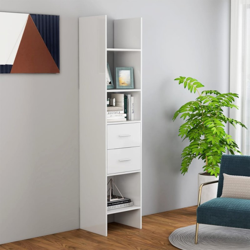 Estante 40x35x180 cm contraplacado branco brilhante-Estantes para livros-Home Retail