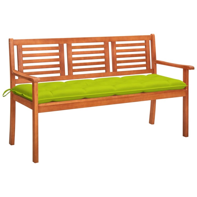 Banco de jardim 3 lugares c/ almofadão 150 cm eucalipto maciço-Bancos de jardim-Home Retail