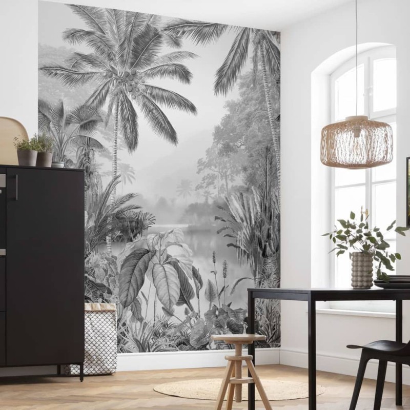 Komar Fotomural Lac Tropical Black & White 200x270 cm-Papel de parede-Home Retail