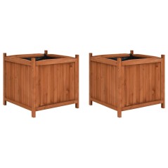 Vasos/floreiras 2 pcs 50x50x50 cm madeira de abeto