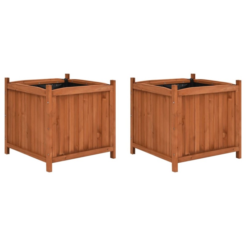 Vasos/floreiras 2 pcs 50x50x50 cm madeira de abeto-Vasos e floreiras-Home Retail