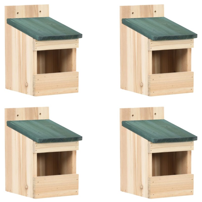 Casas para pássaros 4 pcs 12x16x20 cm madeira de abeto-Casinhas para pássaros-Home Retail