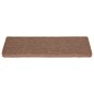 Tapete/carpete para degraus 15 pcs 65x21x4 cm castanho