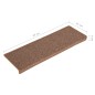 Tapete/carpete para degraus 15 pcs 65x21x4 cm castanho