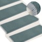 Tapete/carpete para degraus 15 pcs 65x21x4 cm azul