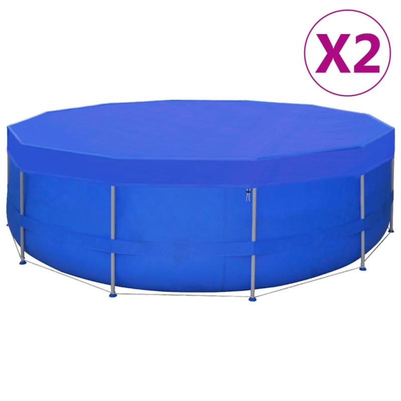 Coberturas de piscina redondas 2 pcs PE 460 cm 90 g/m²-Capas para piscinas e plástico para forrar pisos-Home Retail