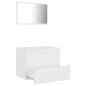 2 pcs conjunto de móveis de casa de banho contraplacado branco