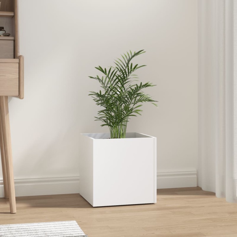 Vaso/floreira 40x40x40 cm derivados de madeira branco-Vasos e floreiras-Home Retail