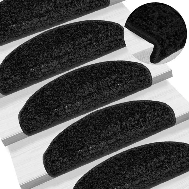 Tapetes de escadas 10 pcs 65x21x4 cm preto-Tapetes antiderrapantes para degraus-Home Retail