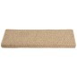 Tapetes escada adesivos aspeto sisal 15pcs 65x21x4cm cor areia