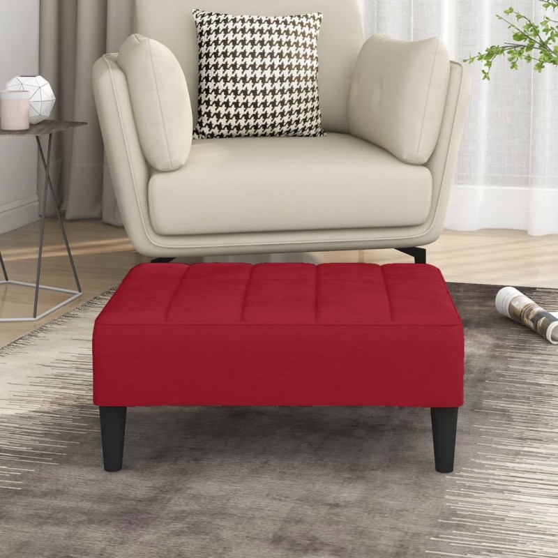 Apoio de pés 78x56x32 cm veludo vermelho tinto-Pufes-Home Retail