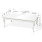 Mesa de centro 115x65x42 cm branco brilhante