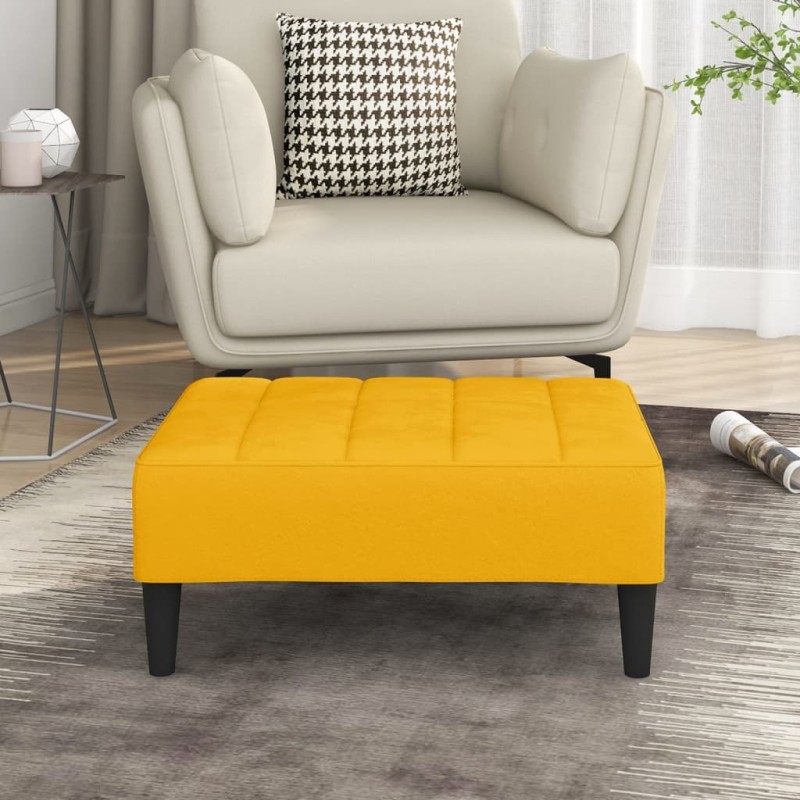 Apoio de pés 78x56x32 cm veludo amarelo-Pufes-Home Retail