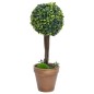 Plantas bolas de buxo artificiais c/ vasos 2 pcs 41 cm verde