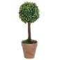 Plantas bolas de buxo artificiais c/ vasos 2 pcs 41 cm verde