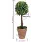 Plantas bolas de buxo artificiais c/ vasos 2 pcs 41 cm verde