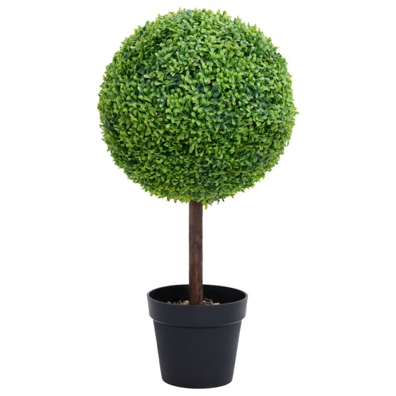 Planta artificial buxo em forma de esfera com vaso 50 cm verde-Flores sintéticas-Home Retail