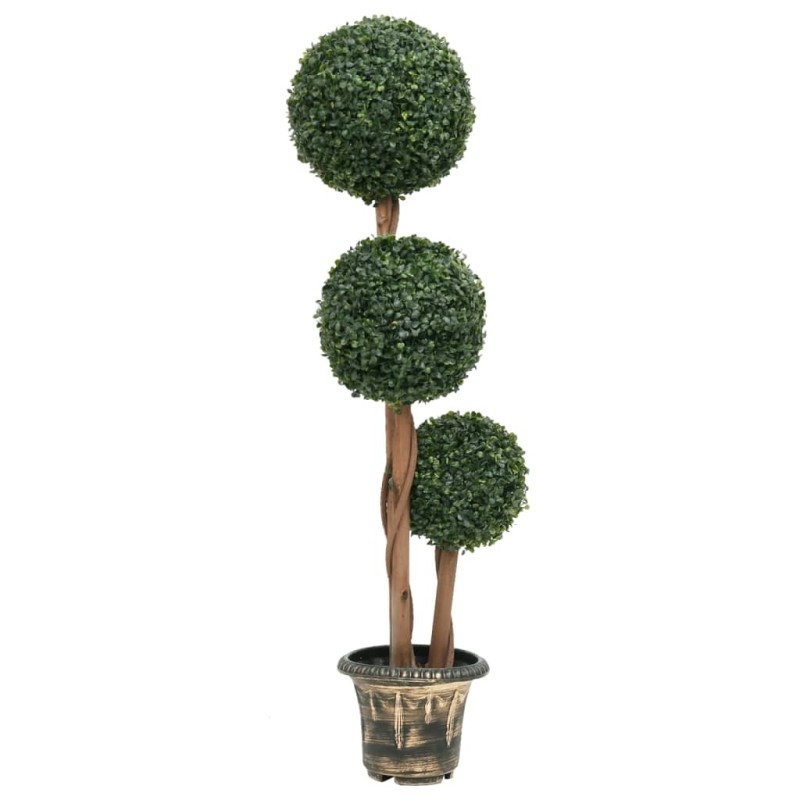 Planta artificial buxo em forma de esfera com vaso 119 cm verde-Flores sintéticas-Home Retail