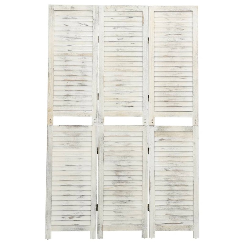 Biombo com 3 painéis 105x165 cm madeira branco antigo-Biombos-Home Retail