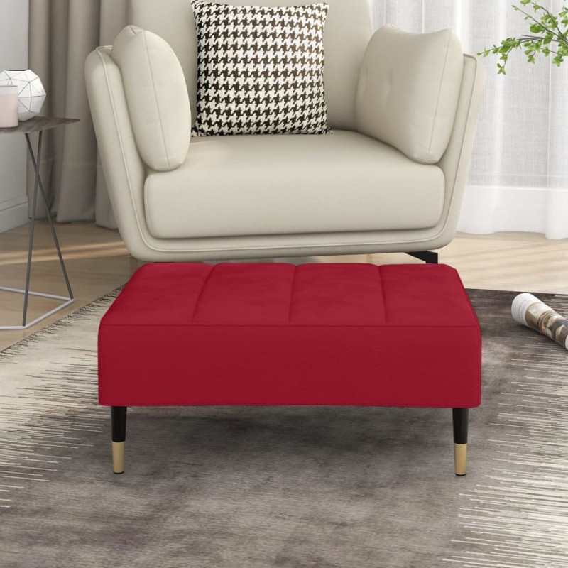 Apoio de pés 78x56x32 cm veludo vermelho tinto-Pufes-Home Retail