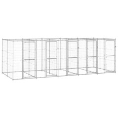 Canil de exterior 12,1 m² aço galvanizado